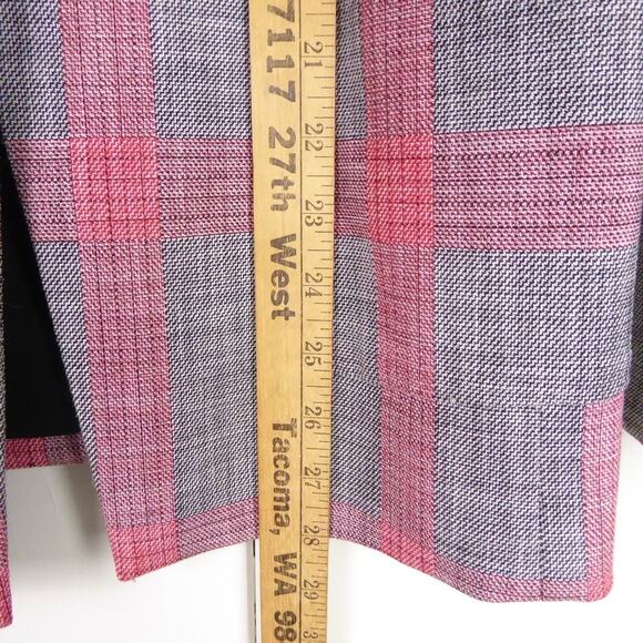 Halogen Blazer Womens SZ M Plaid Gray/Pink Single Button Business Casual Career - Picture 7 of 10